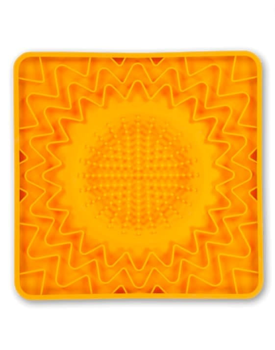 MESSY MUTTS Framed Interactive Lick Mat Bowl 10 X 10 Orange