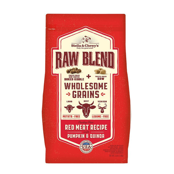 STELLA & CHEWYS Raw Blend Baked Kibble Dry Dog Food with Wholesome Grains Red Meat Recipe