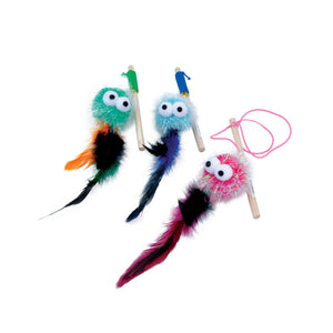 Turbo Monster Wand with Feathers Cat Toy