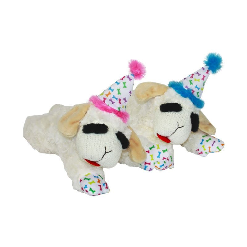 MULTIPET Lamb Chop with Birthday Hat Toy 10.5"