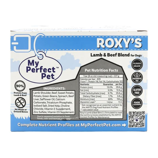 MY PERFECT PET Gently Cooked Dog Food  Grain Free Roxy's Lamb and Beef