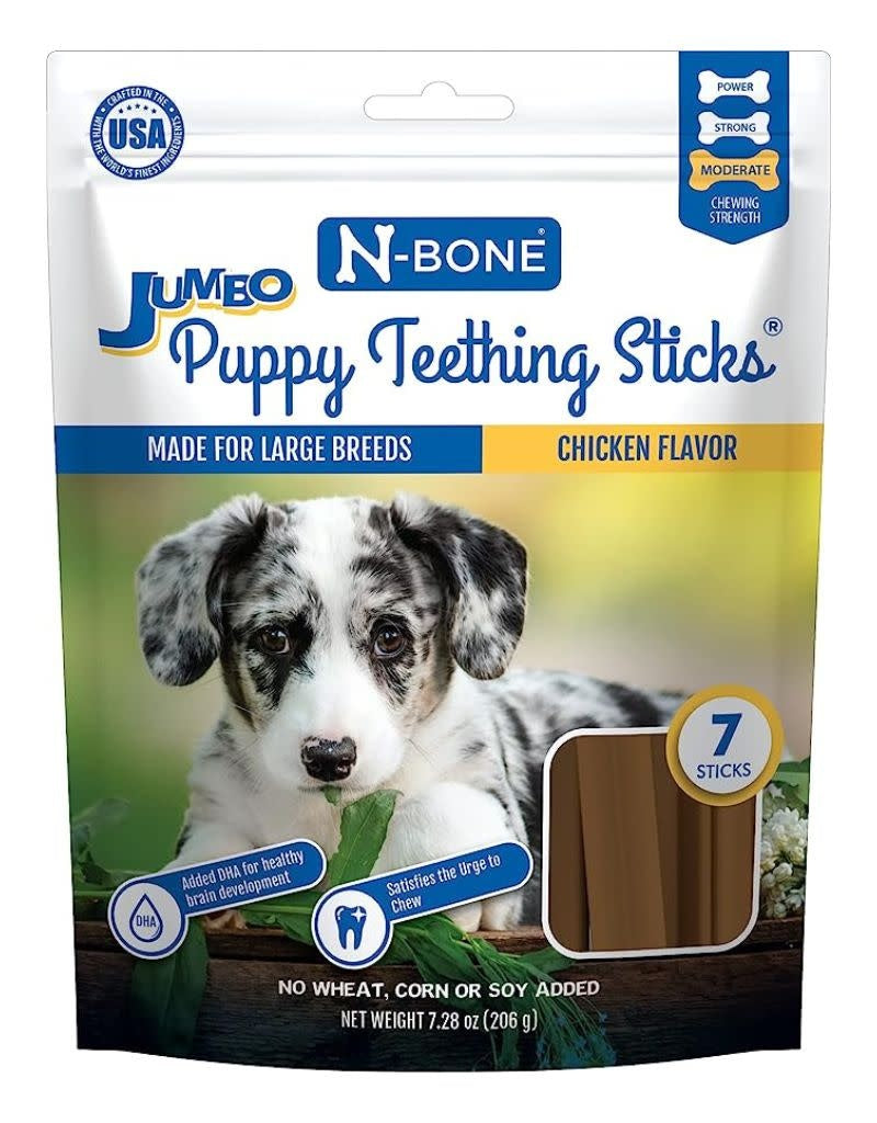 N-BONE Puppy Teething Sticks Jumbo Chicken 7 CT