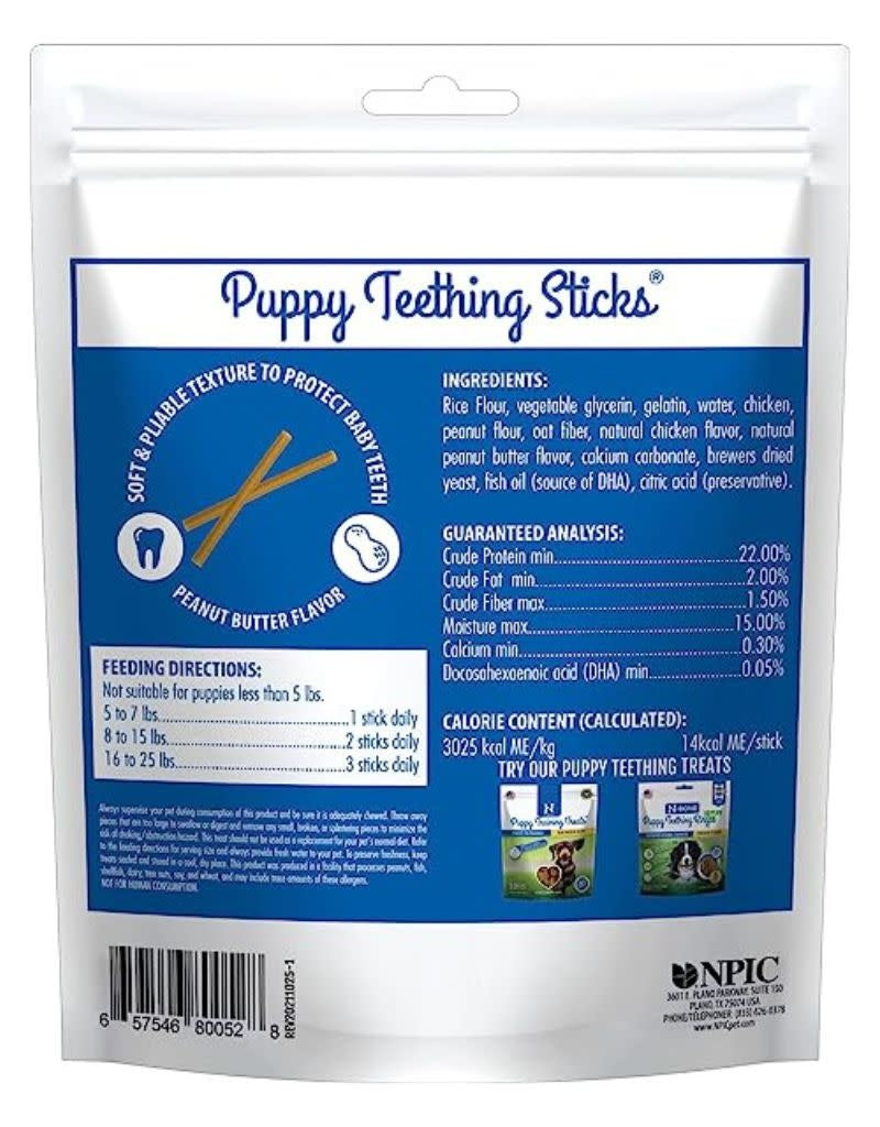 N-BONE Puppy Teething Sticks Peanutbutter 17 CT