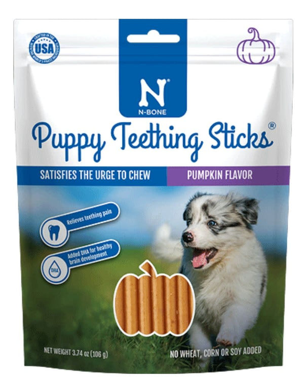 N-BONE Puppy Teething Sticks Pumpkin 17 CT