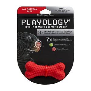 PLAYOLOGY All Natural Beef Scented Dual Layer Bone
