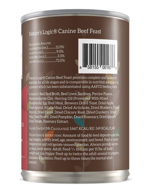 NATURE'S LOGIC Beef Canned Dog Food CASE 12/13.2oz