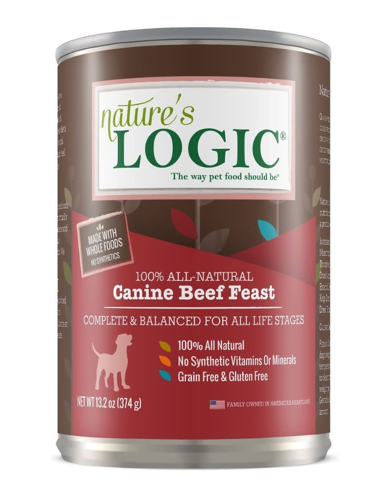 NATURE'S LOGIC Beef Canned Dog Food CASE 12/13.2oz