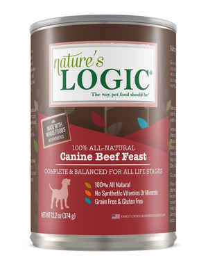 NATURE'S LOGIC Beef Canned Dog Food CASE 12/13.2oz