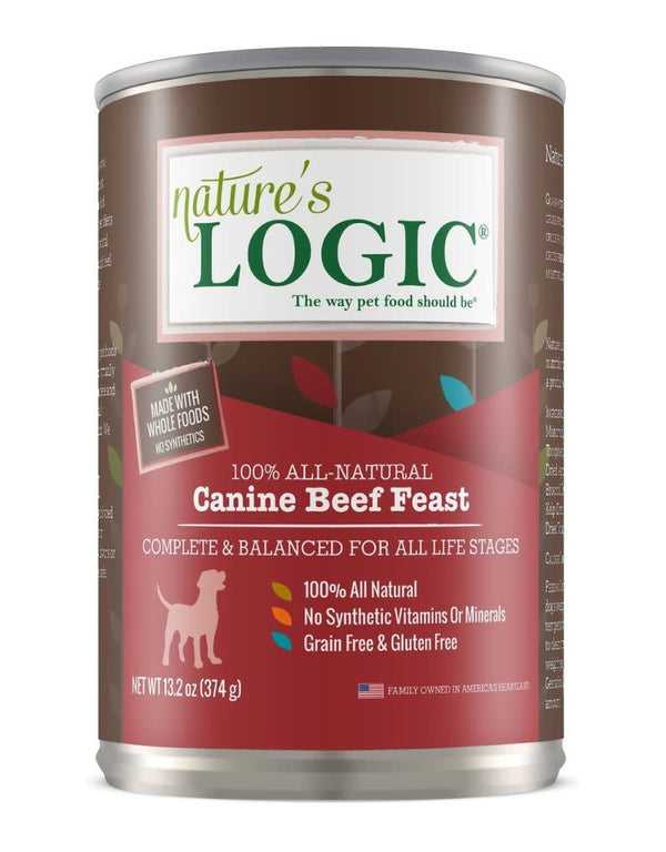 NATURE'S LOGIC Beef Canned Dog Food CASE 12/13.2oz