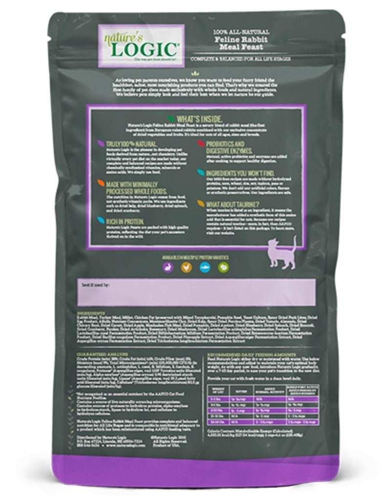 NATURE'S LOGIC Dry Cat Food Rabbit