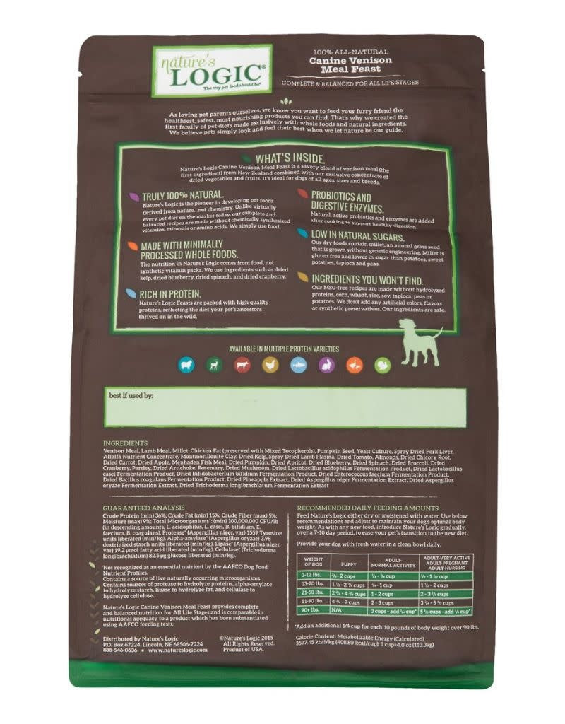 NATURE'S LOGIC Dry Dog Food Venison