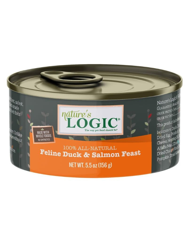 NATURE'S LOGIC Duck & Salmon Canned Cat Food 5.5oz CASE/24