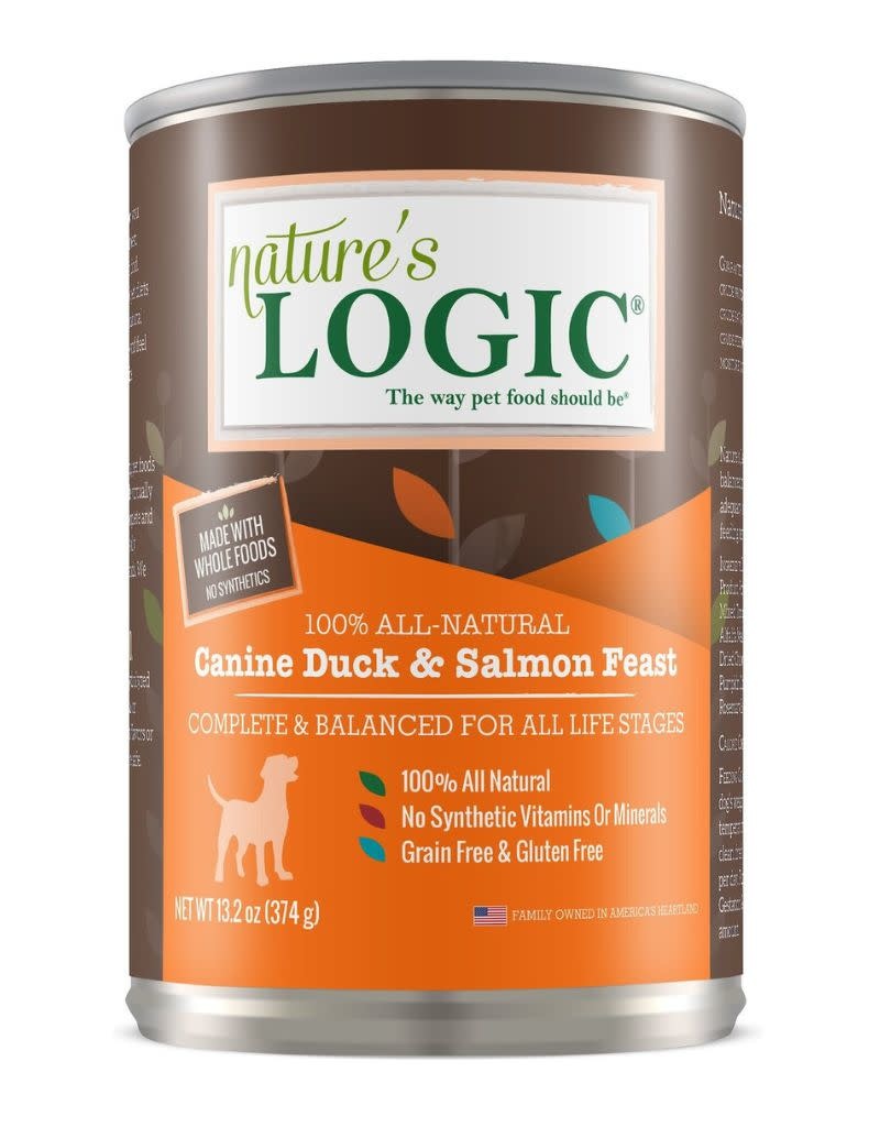 NATURE'S LOGIC Duck/Salmon Canned Dog Food CASE 12/13.2oz