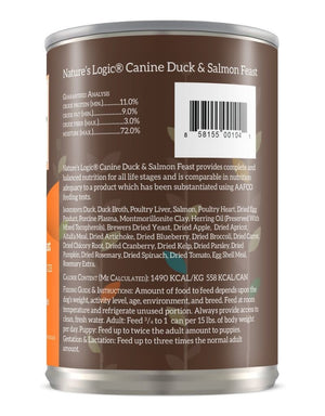 NATURE'S LOGIC Duck/Salmon Canned Dog Food CASE 12/13.2oz