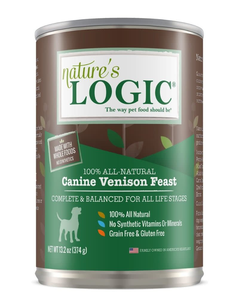NATURE'S LOGIC Venison Canned Dog Food CASE 12/13.2oz