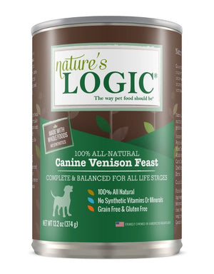 NATURE'S LOGIC Venison Canned Dog Food CASE 12/13.2oz