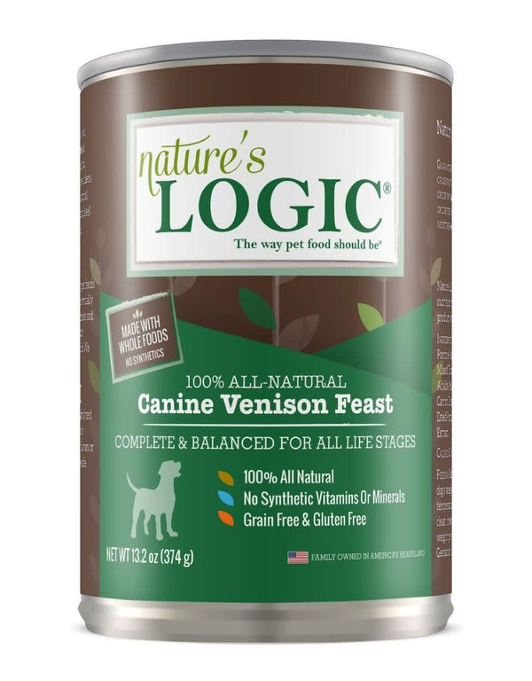 NATURE'S LOGIC Venison Canned Dog Food CASE 12/13.2oz