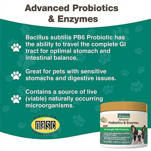 NATURVET Vet Strength Advanced PB6 Probiotics and Enzymes for Dogs and Cats
