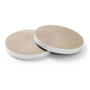 NECOICHI Bowl-Shaped Cozy Cat Scratcher Replacement Pad 2pk White