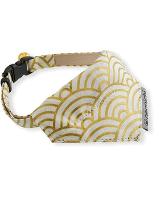 NECOICHI Cat Bandana Collar Gilded Wave White