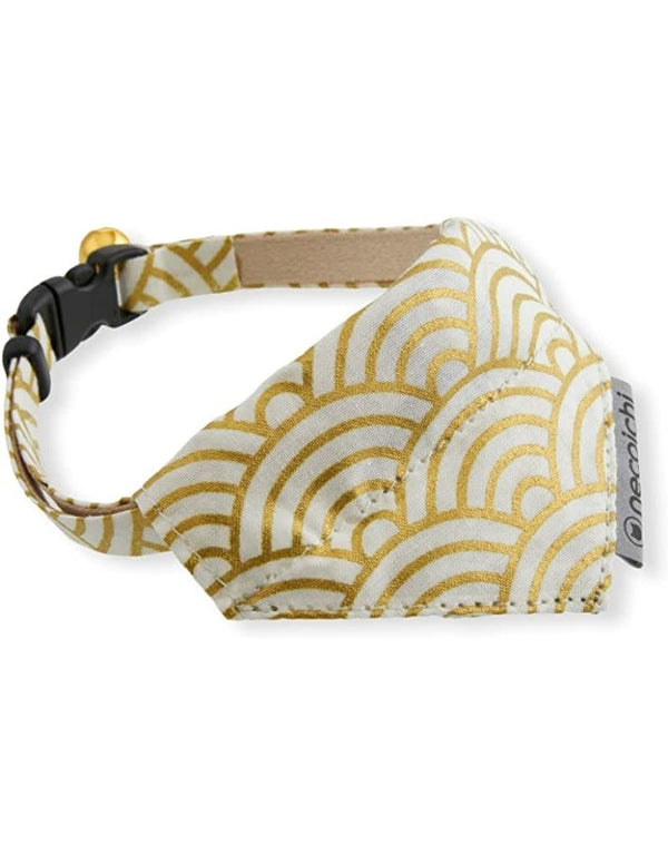 NECOICHI Cat Bandana Collar Gilded Wave White
