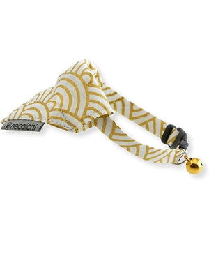 NECOICHI Cat Bandana Collar Gilded Wave White
