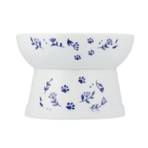 NECOICHI Raised Cat Food Bowl Nordic Blue