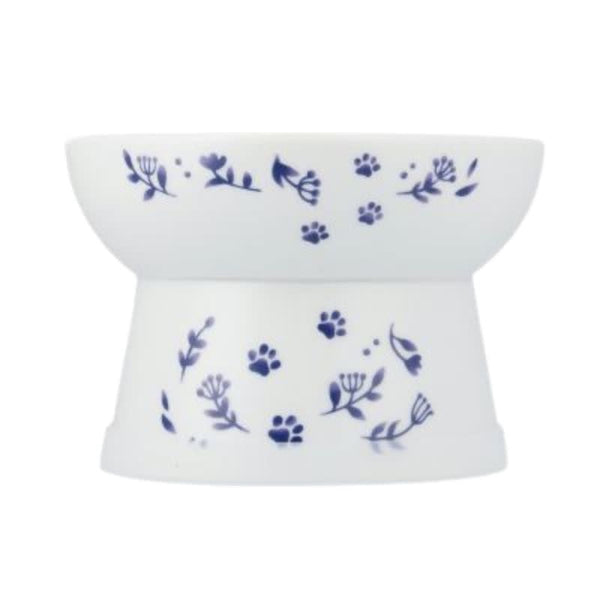 NECOICHI Raised Cat Food Bowl Nordic Blue
