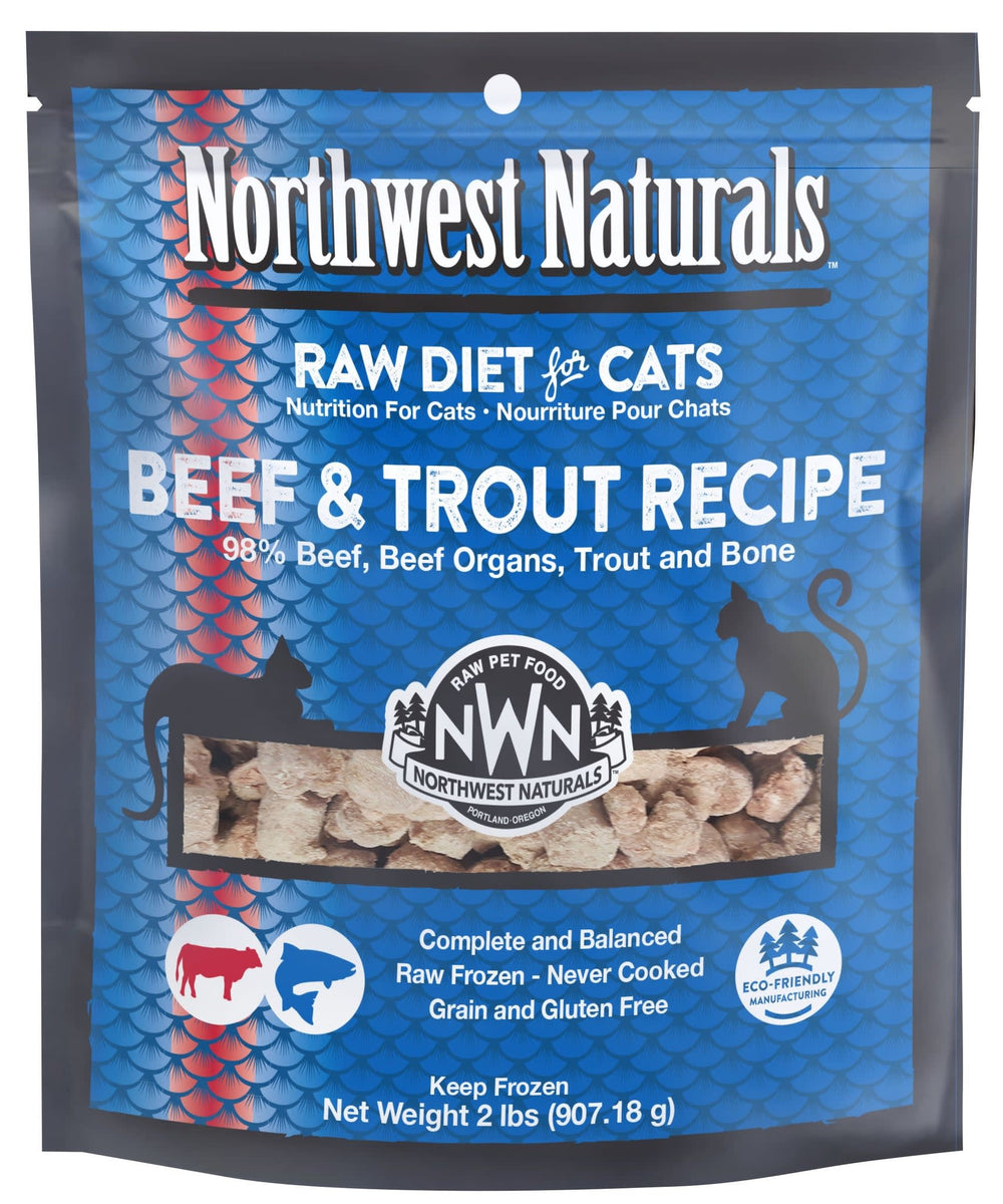 NORTHWEST NATURALS Frozen Raw Cat Food 2LB Beef and Trout