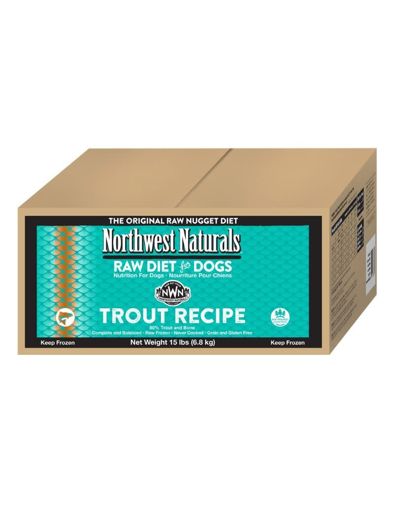NORTHWEST NATURALS Frozen Raw Trout Dog Food 15LB Nuggets