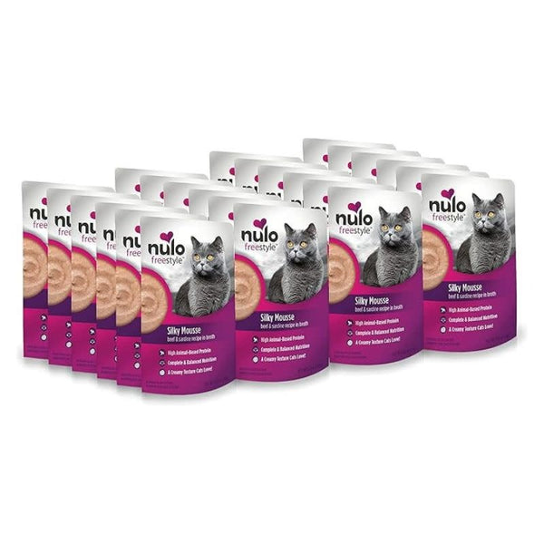 NULO Freestyle Cat Food Grain Free Beef and Sardine Mousse Case 24/2.8OZ