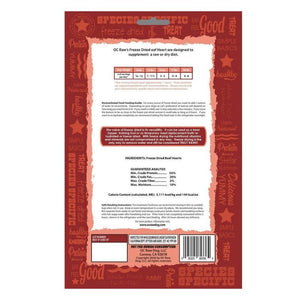 OC RAW Freeze Dried Beef Hearts 4OZ