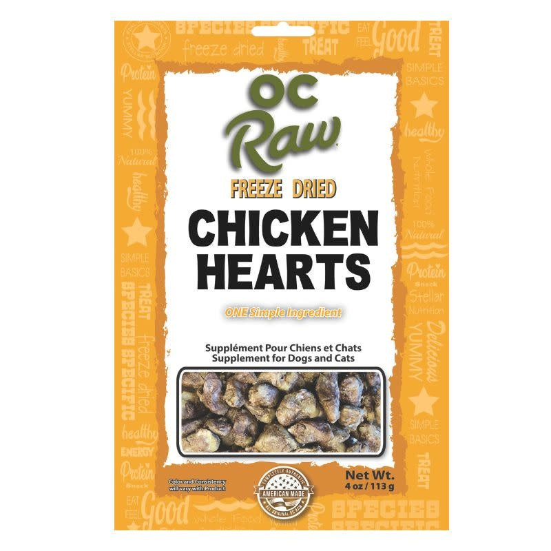 OC RAW Freeze Dried Chicken Hearts 4OZ