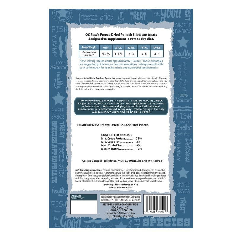 OC RAW Freeze Dried Pollock 3.2OZ