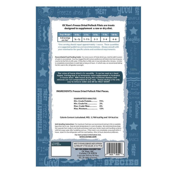 OC RAW Freeze Dried Pollock 3.2OZ