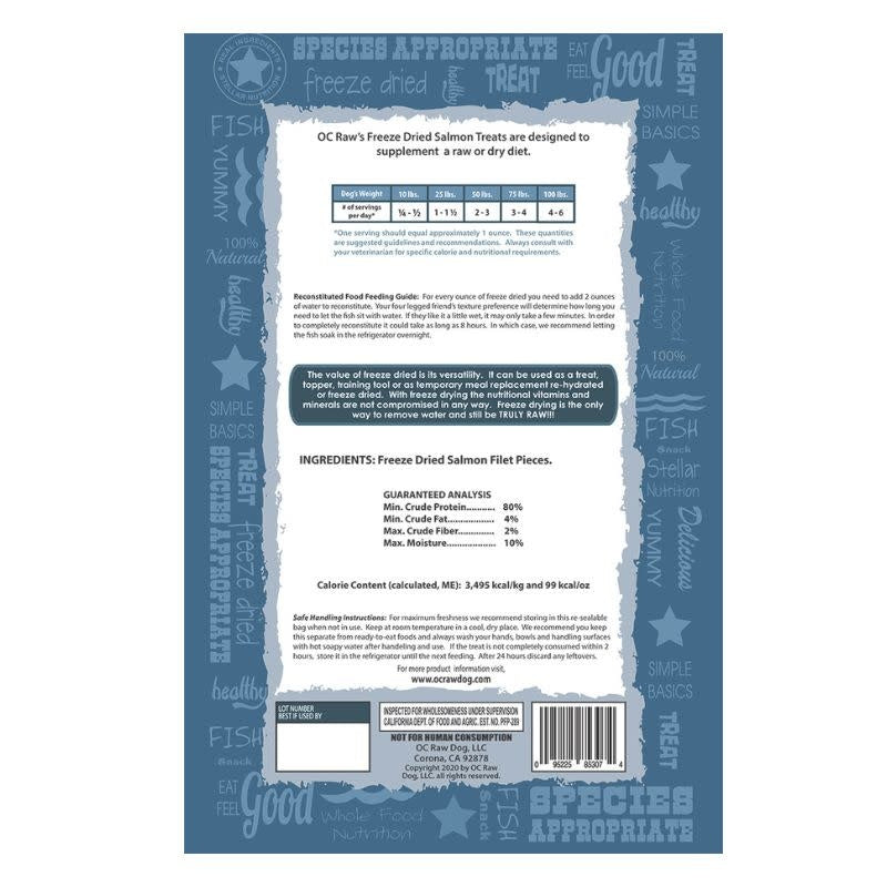 OC RAW Freeze Dried Salmon 3.2OZ