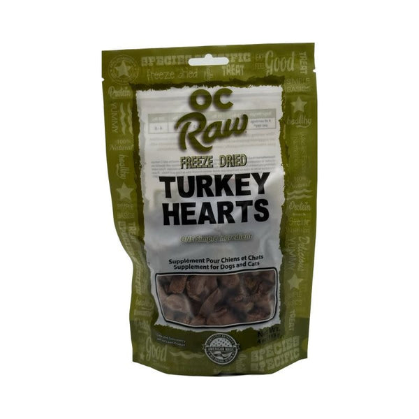 OC RAW Freeze Dried Turkey Hearts 4OZ