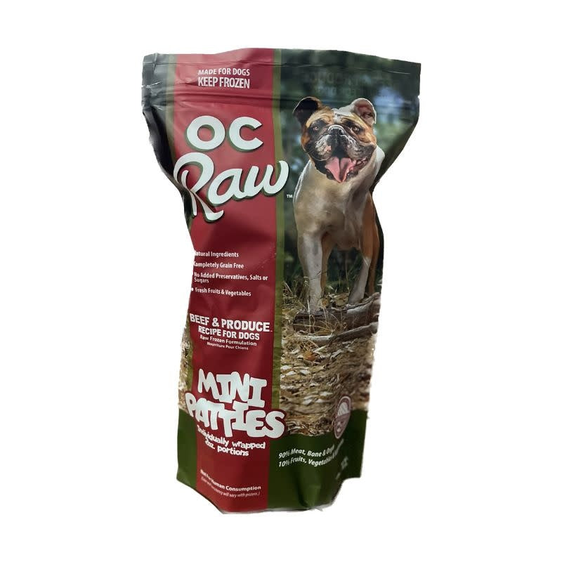 OC RAW Frozen Dog Beef & Produce Recipe 4 LB
