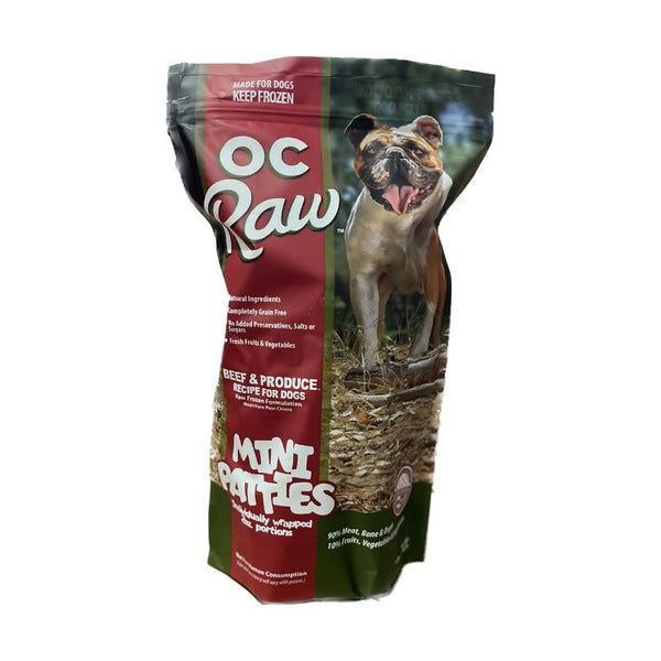 OC RAW Frozen Dog Beef & Produce Recipe 4 LB