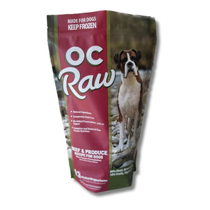 OC RAW Frozen Dog Beef & Produce Recipe 6LB