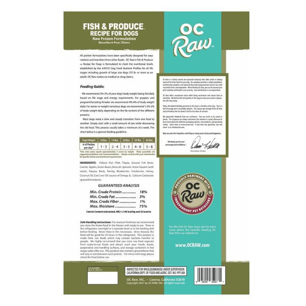 OC RAW Frozen Dog Fish & Produce Recipe 4LB