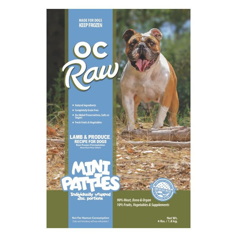 OC RAW Frozen Dog Lamb & Produce 4LB