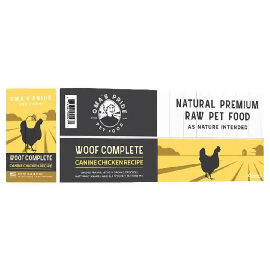 OMA'S PRIDE Frozen Dog Food Woof Complete Chicken 18 LB