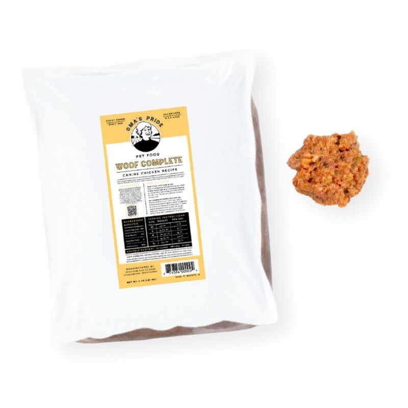 OMA'S PRIDE Frozen Dog Woof Complete Grab n Go Chicken 1 LB