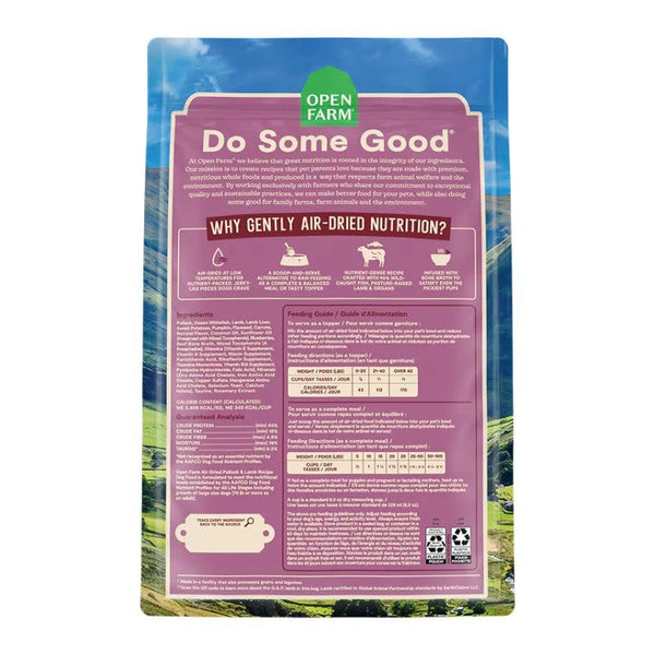 OPEN FARM Dog Air Dried Pollock & Lamb