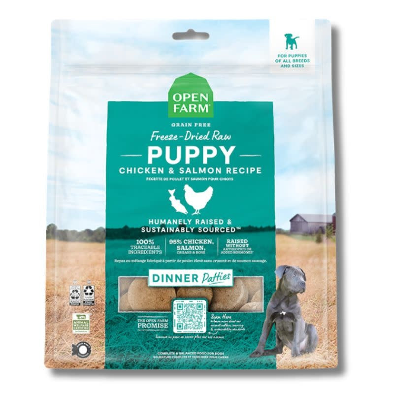 OPEN FARM Dog Freeze Dried Patties Puppy Chicken & Salmon 10.5OZ