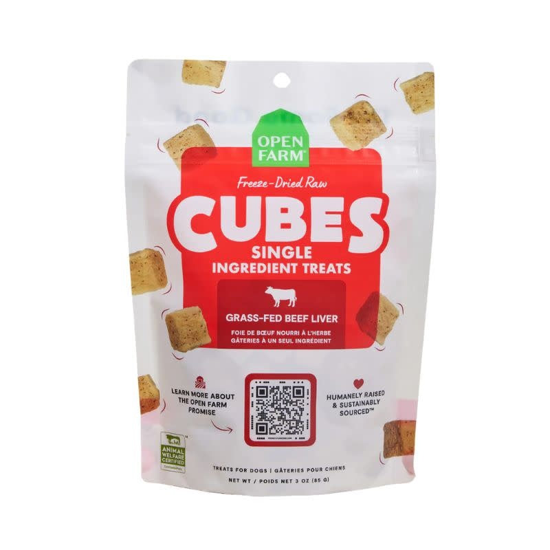 OPEN FARM Dog Freeze-Dried Treat Cubes Beef Liver 3OZ