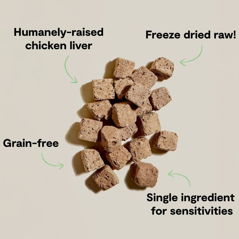 OPEN FARM Dog Freeze-Dried Treat Cubes Chicken Liver 3OZ