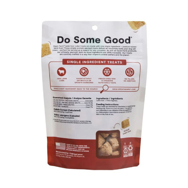 OPEN FARM Dog Freeze-Dried Treat Cubes Lamb Liver 3OZ