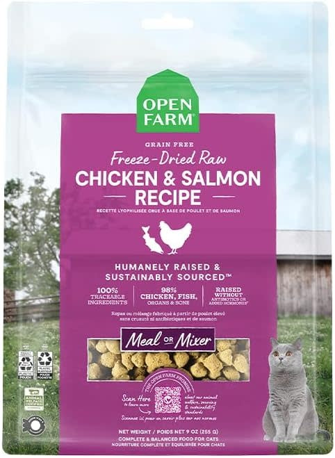OPEN FARM Freezedried Cat Food Morsels Chicken and Salmon